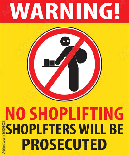 No shoplifting warning sign vector.eps