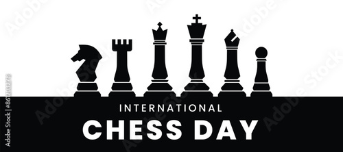 International chess day banner vector illustration