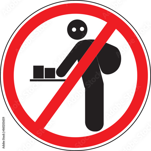 Shoplifting prohibited icon vector.eps