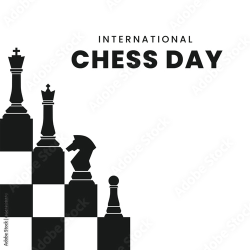 international chess day. International chess day celebration. Vector illustration