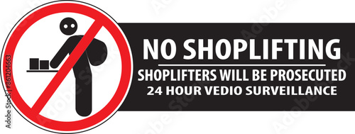 Shoplifting prohibited warning notice vector.eps