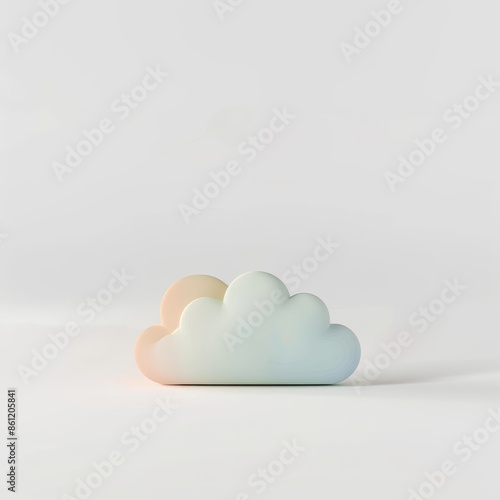 Cloud symbol 3D render on a white background photo