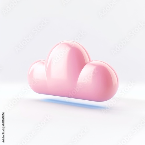 Cloud symbol 3D render on a white background photo