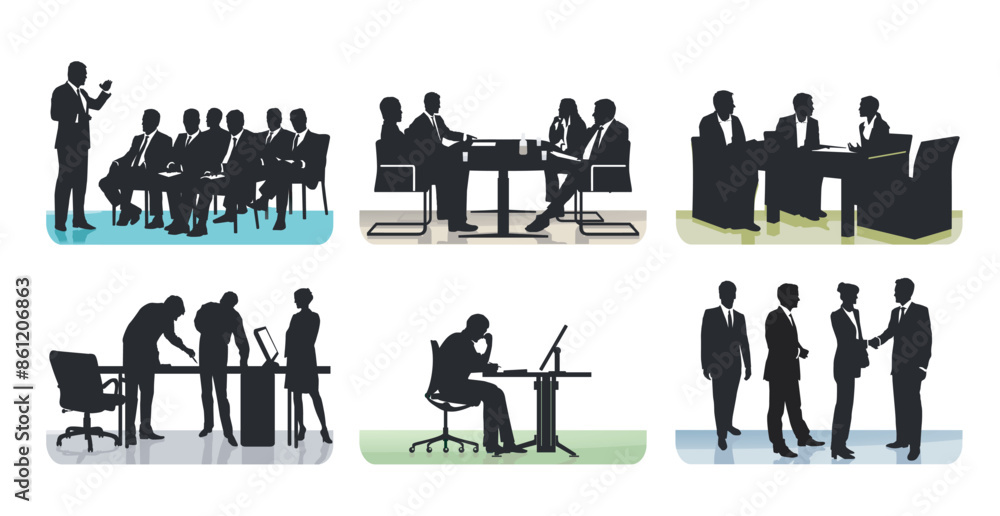 eine Arbeitsgruppe von Personen beim Meeting. illustration eine Arbeitsgruppe von Personen beim Meeting. illustration