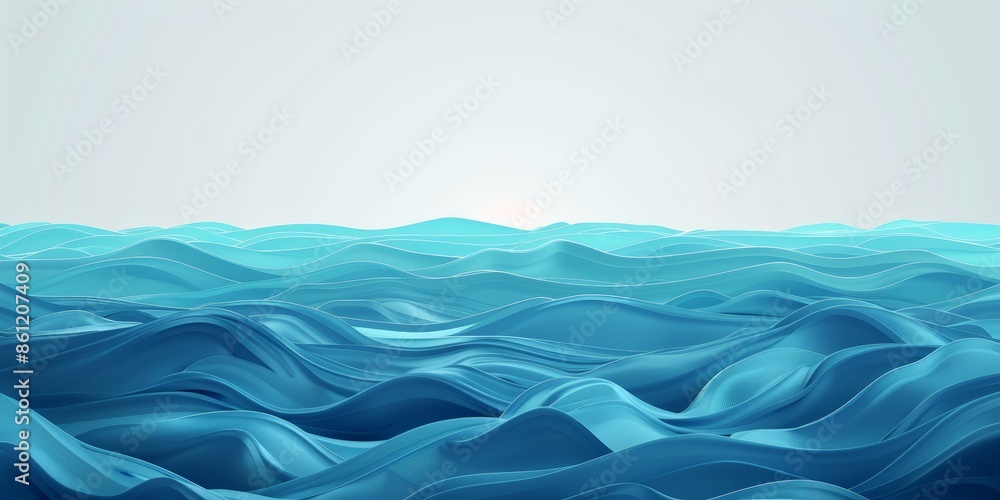 Calming Abstract Blue Waves Flowing Softly Calming Abstract Blue Waves Flowing Softly