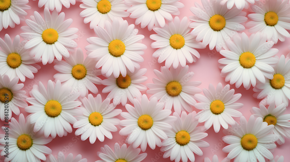 Floral pattern made of chamomile daisy flower buds. Floral pattern made of chamomile daisy flower buds.