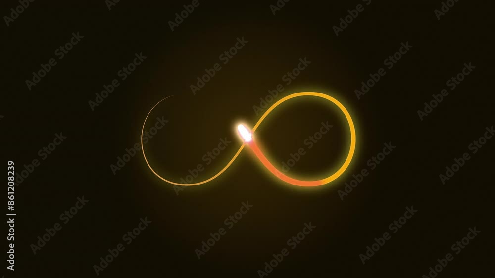 loop is a yellow glowing infinity sign. background motion animation loop is a yellow glowing infinity sign. background motion animation