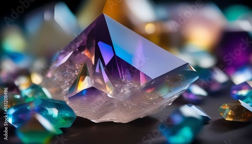 Wallpaper Mural The surface of this crystal is smooth and glasslike yet it is adorned with a multitude of glittering iridescent facets Torontodigital.ca