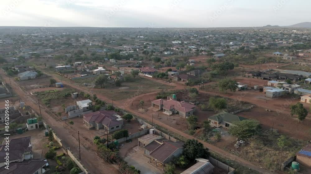 Aerial view of a rural Township with residential housing. Third world Africa. Aerial view of a rural Township with residential housing. Third world Africa.
