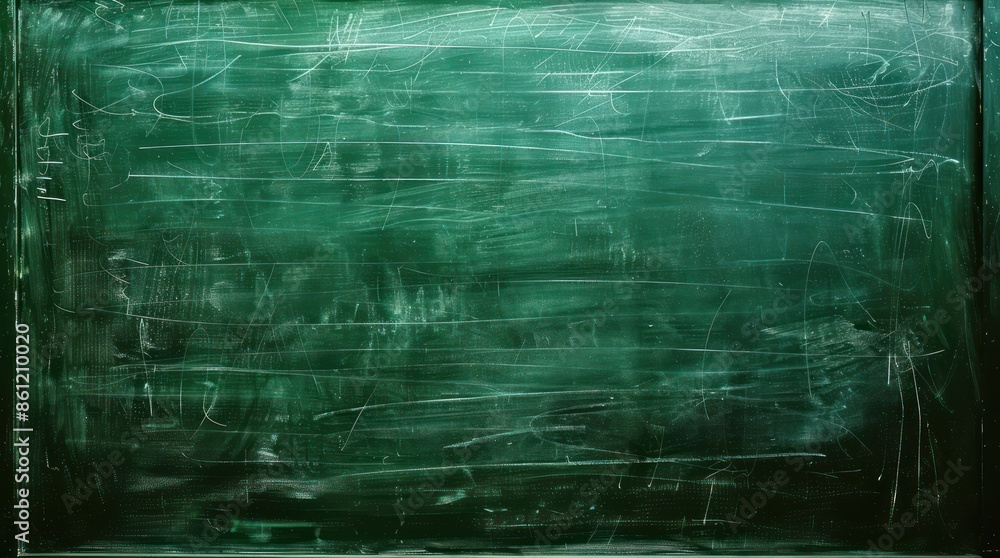 Chalk rubbed out on green chalkboard background Chalk rubbed out on green chalkboard background