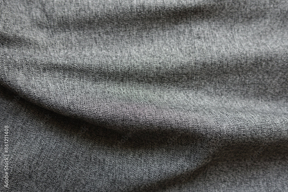 Naklejka premium Rippled heather grey viscose and polyester fabric