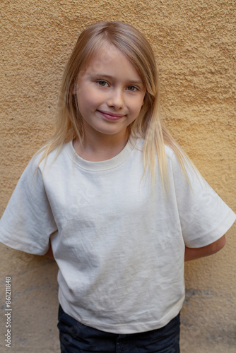 beautiful young nine year old girl smiling