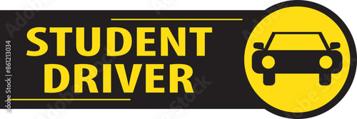 Student driver warning notice sign vector.eps