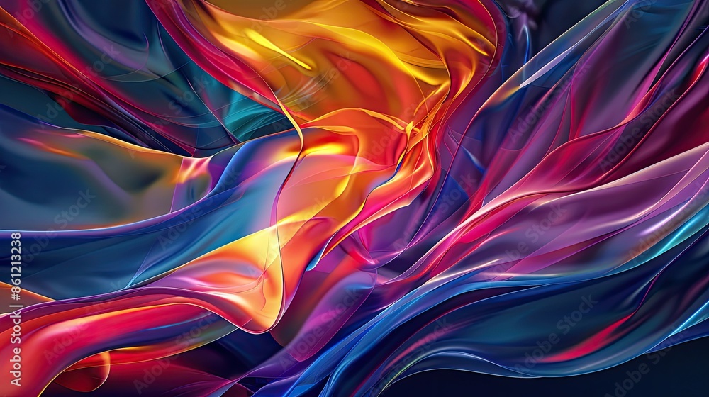 3D abstract fluid shapes in vibrant colors 3D abstract fluid shapes in vibrant colors