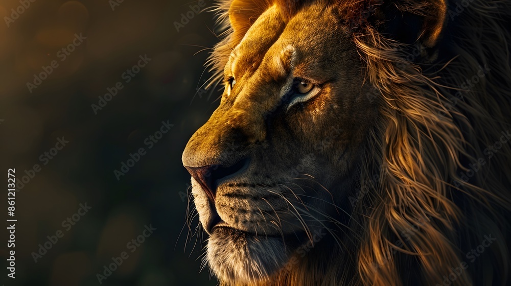 Naklejka premium Lion animal kingdom collection with amazing effect. 