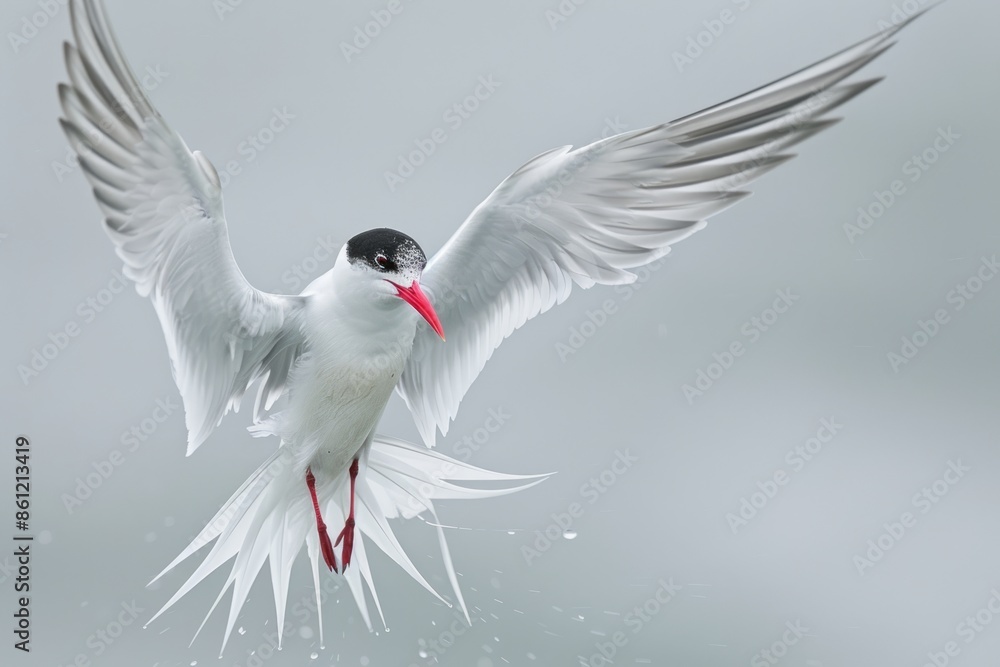 Obraz premium Antarctic tern comes in for a landing