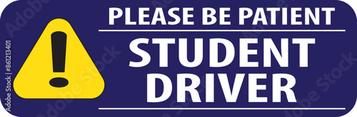 Student driver warning sign notice vector.eps