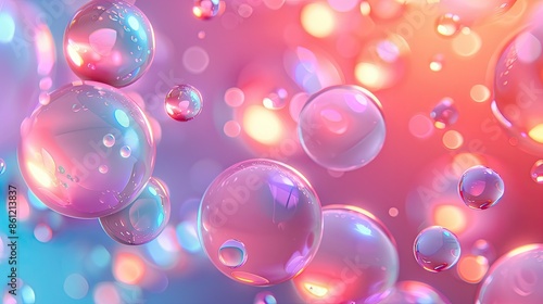 3D shiny smooth spheres floating against a gradient background