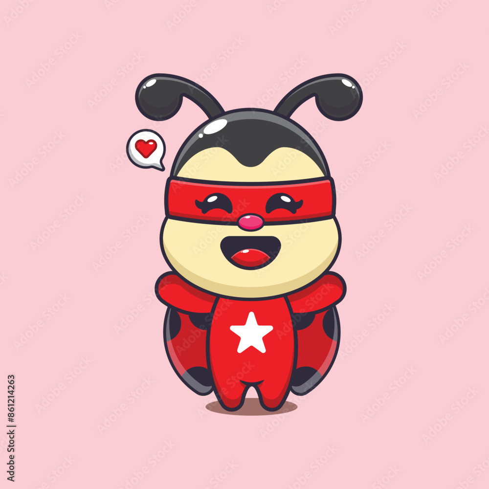 Cute super ladybug cartoon vector illustration Cute super ladybug cartoon vector illustration