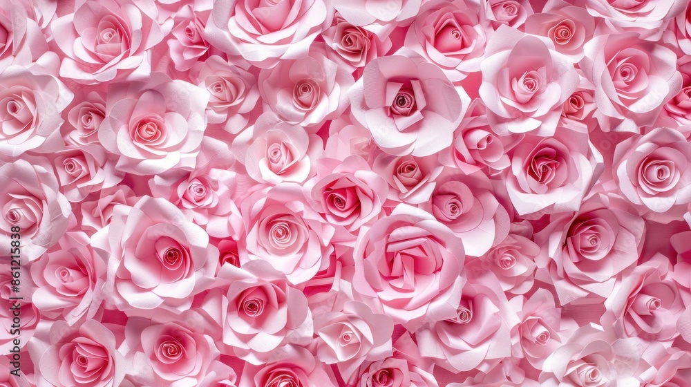 Pink Paper Rose Wall Pink Paper Rose Wall