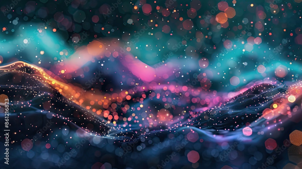 Abstract energy flow with colorful light effects