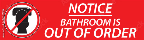 Bathroom is out of order sign vector.eps