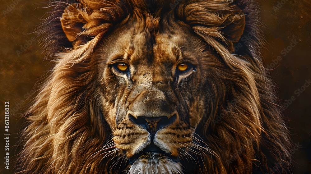 Naklejka premium Lion animal kingdom collection with amazing effect. 