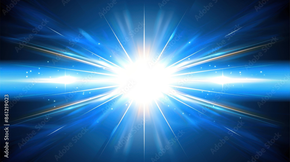 Fototapeta premium Abstract digital image illustrating futuristic energy technology concept with blue light background.
