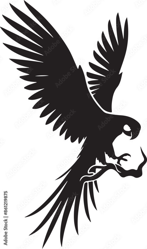 Obraz premium Parrot design silhouette vector art work EPS file, Generator AI