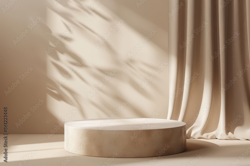 Minimalist podium with soft gradients and a stylish product Minimalist podium with soft gradients and a stylish product