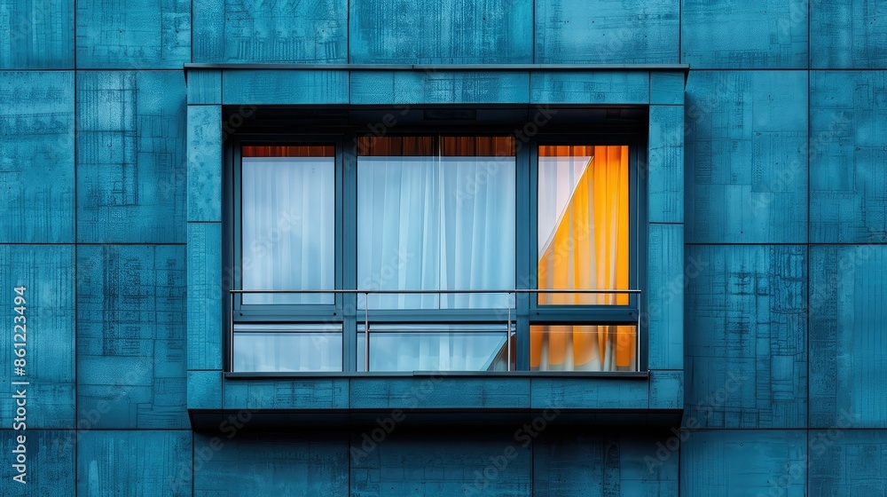 Architectural detail of a modern window with reflective glass Architectural detail of a modern window with reflective glass