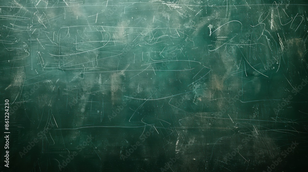 Chalk rubbed out on green chalkboard background