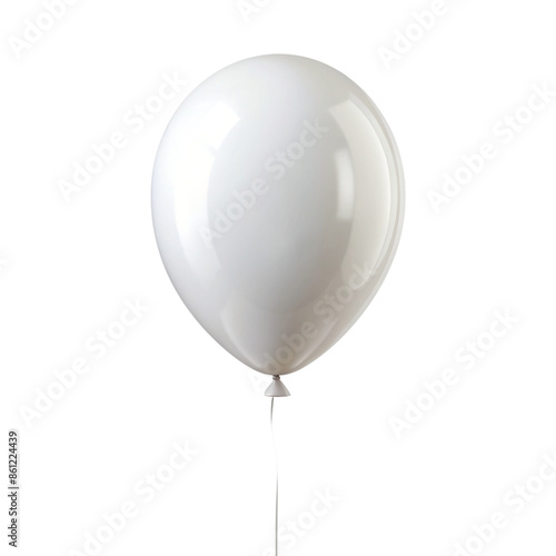 white balloon isolated on transparent background cutout. PNG
