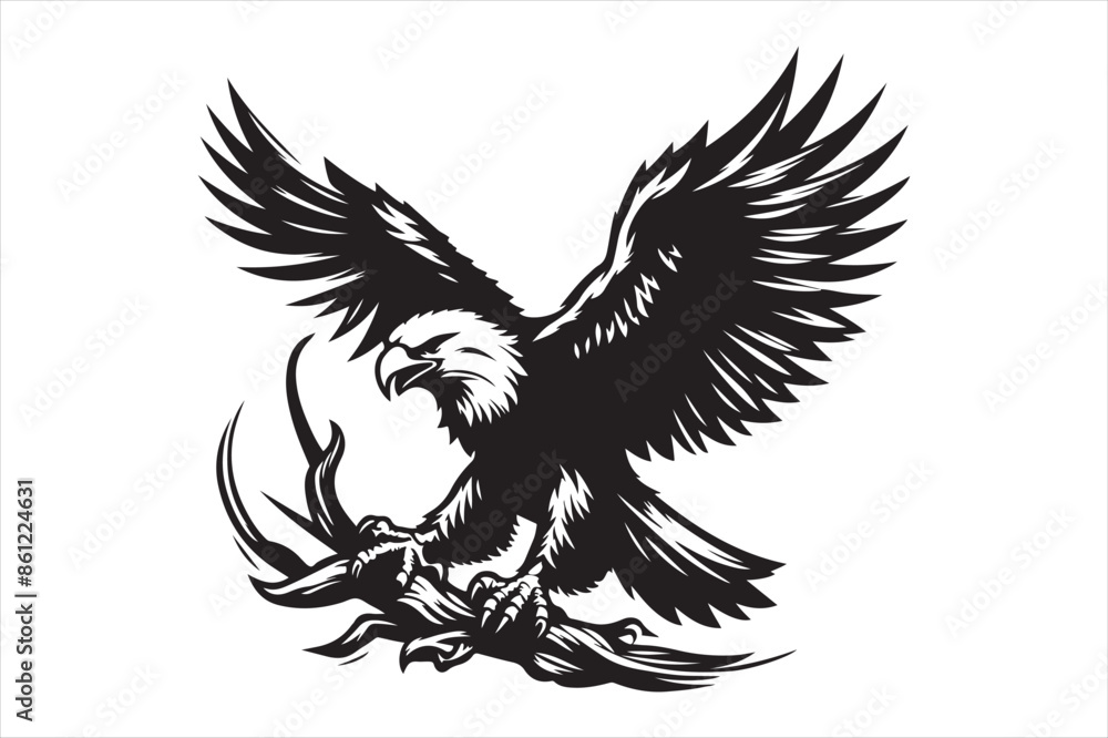 Eagle Vector silhouette image Eagle Vector silhouette image