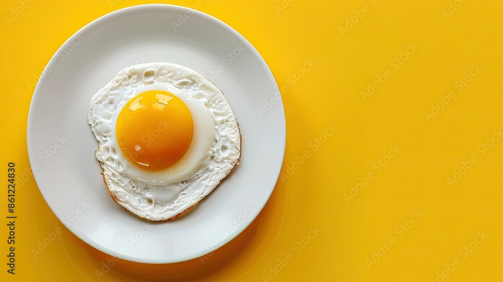 A Sunny Side Up Egg on a White Plate A Sunny Side Up Egg on a White Plate