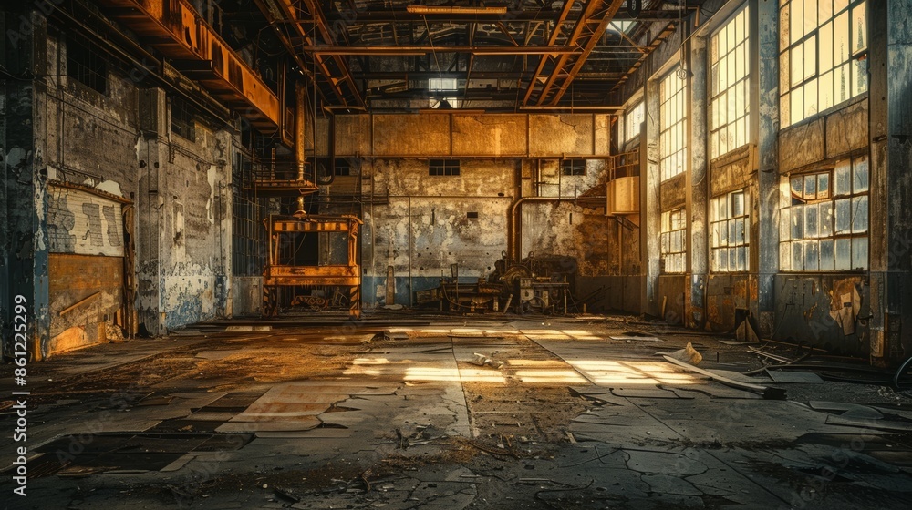 Forgotten Industry: Moody Sepia Abandoned Warehouse with Rusty Machinery Forgotten Industry: Moody Sepia Abandoned Warehouse with Rusty Machinery