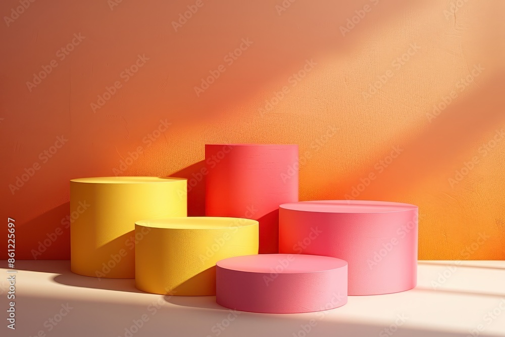 Minimalist podium with soft gradients and a stylish product Minimalist podium with soft gradients and a stylish product