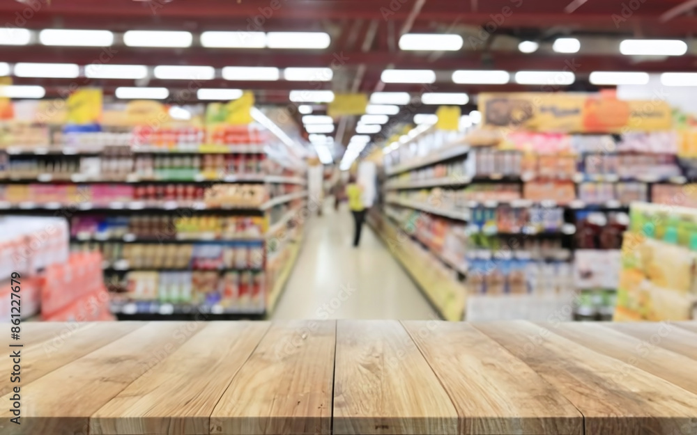wood table top with blur supermarket wood table top with blur supermarket