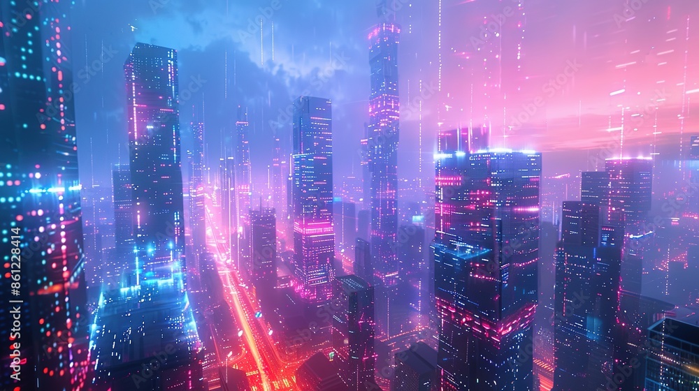 Holographic Futuristic Bible Written by Artificial Intelligence in a Neon-Lit Cyberpunk Metropolis at Dusk with Transparent Crystal-Like Pages Adorned with Glowing Circuits and Algorithms, Set Against Holographic Futuristic Bible Written by Artificial Intelligence in a Neon-Lit Cyberpunk Metropolis at Dusk with Transparent Crystal-Like Pages Adorned with Glowing Circuits and Algorithms, Set Against