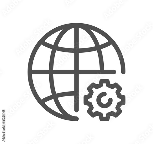 Seo and promotion related icon outline and linear vector.	
