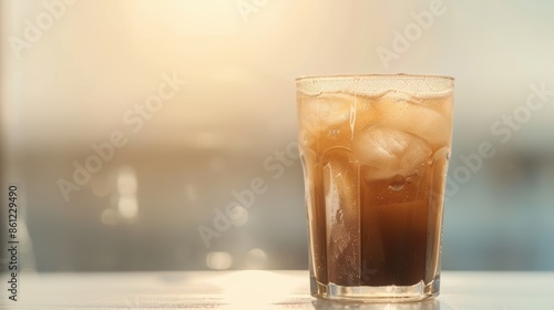 A refreshing glass of iced coffee on a sunny day, capturing the essence of a cool, caffeinated beverage enjoyed during warm weather.