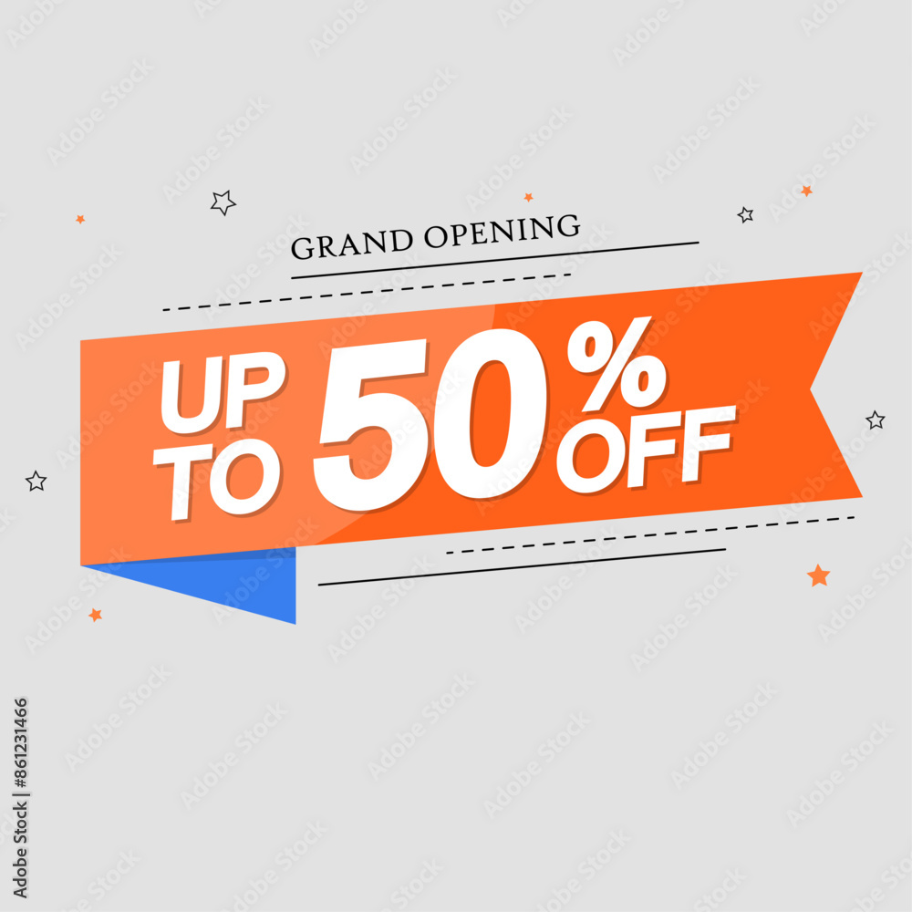 Obraz premium Sale banner template design with geometric background, Big sale special offer up to 50% off. Super Sale, end-of-season special offer banner.