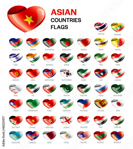 Waving flags of the world. Collection of flags - full set of national flags. Set of world sovereign state flags. Vector illustration.