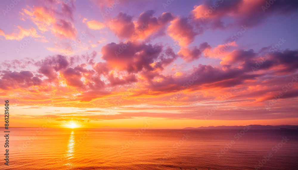 Sunset on the sea. Beautiful cloudscape over the sea. Sunset on the sea. Beautiful cloudscape over the sea.