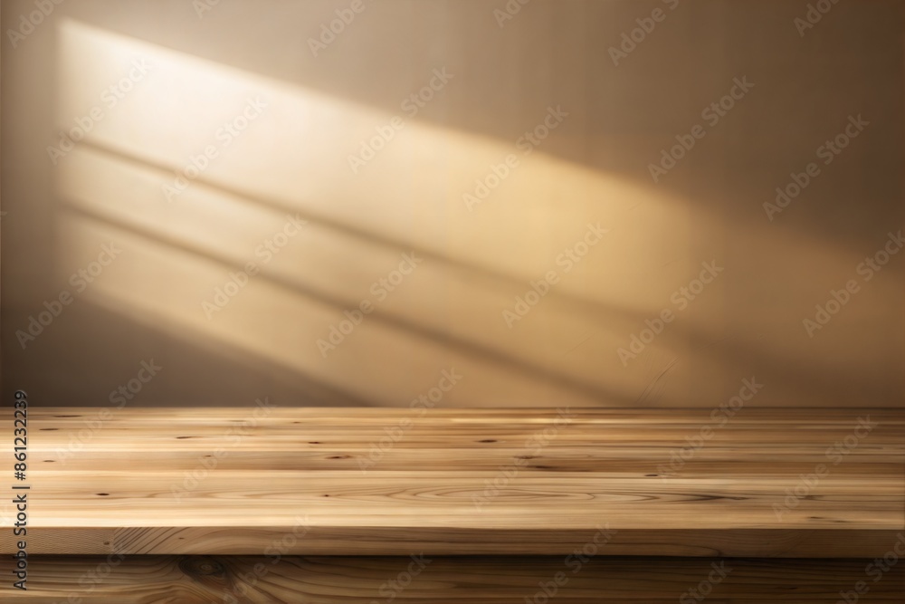 Empty wood table top on Light Brown Wall with Soft Gradient Shadows
Empty wood table top on Light Brown Wall with Soft Gradient Shadows