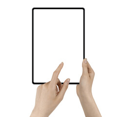 a tablet in a hand