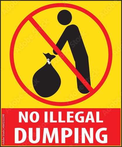 No illegal dumping allowed sign vector.eps