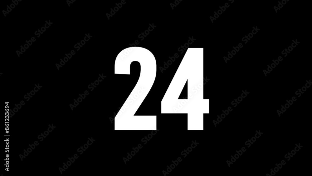 Fiery number 24 with glitch effect and alpha channel, number twenty-four Fiery number 24 with glitch effect and alpha channel, number twenty-four