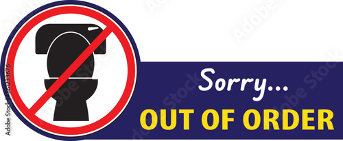 Washroom is outof order notice vector.eps