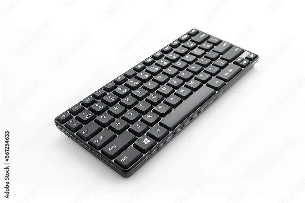 Compact Wireless Keyboard on White Background Compact Wireless Keyboard on White Background